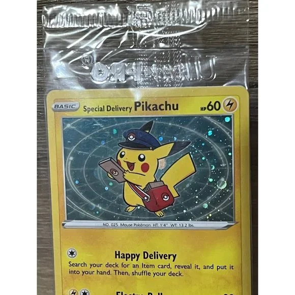 Black Star Promos Special Delivery Pikachu - SWSH074 Card New Sealed + Ornament Black Star Promos Special Delivery Pikachu - SWSH074 Card New Sealed + Ornament